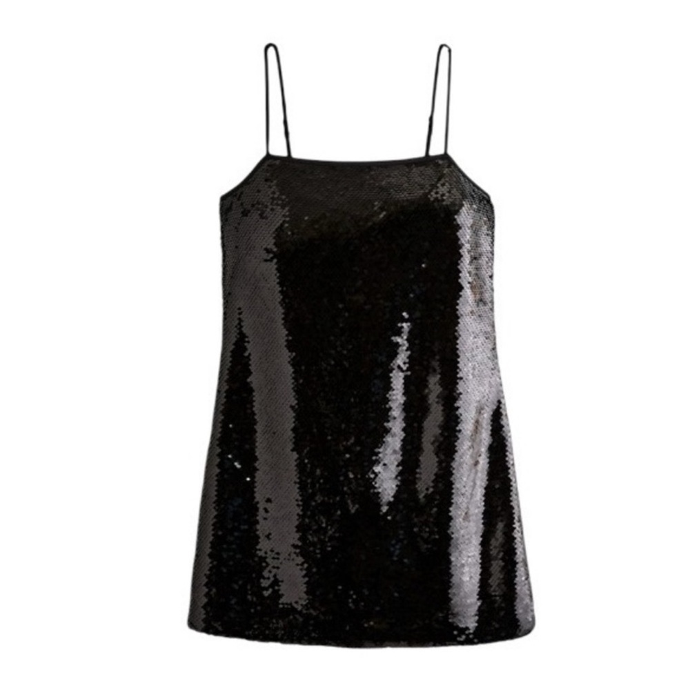 NWT L Tall Abercrombie and Fitch Black Sequin Mini Dress